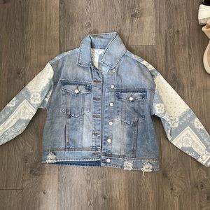 ADIKA adorable jean jacket with bandana detailing